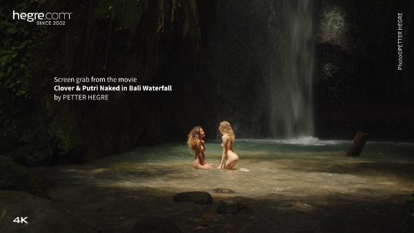 三叶草和 Putri 在巴厘岛瀑布裸体 #6