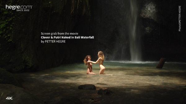 Clover og Putri nakne i Bali-fossen #7